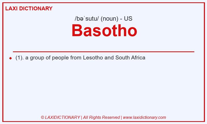 Definition Basotho in American English