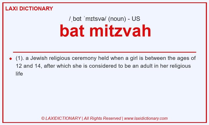 Definition bat mitzvah in American English