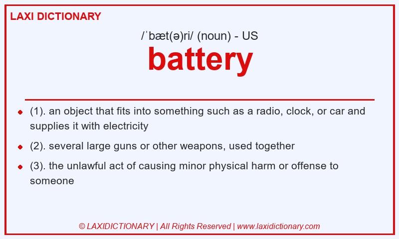 Definition battery in American English