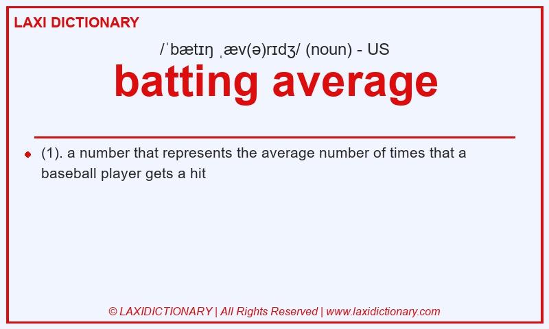 Definition batting average in American English