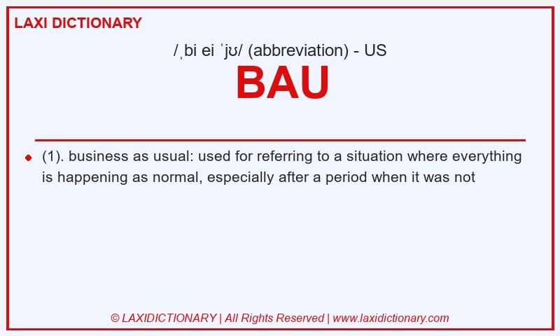 Definition BAU in American English