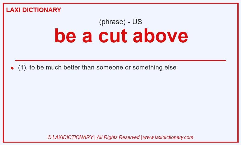 Definition be a cut above in American English