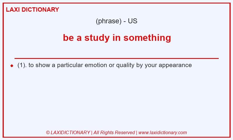 Definition be a study in something in American English