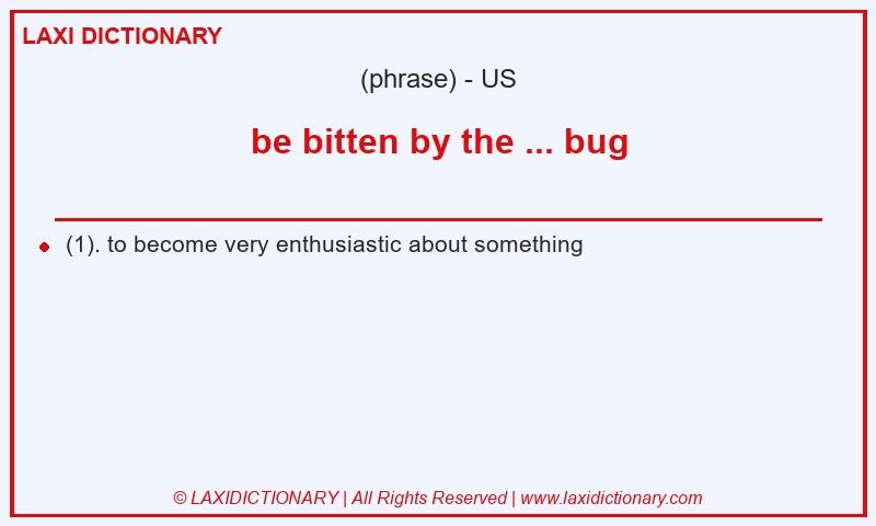 Definition be bitten by the ... bug in American English