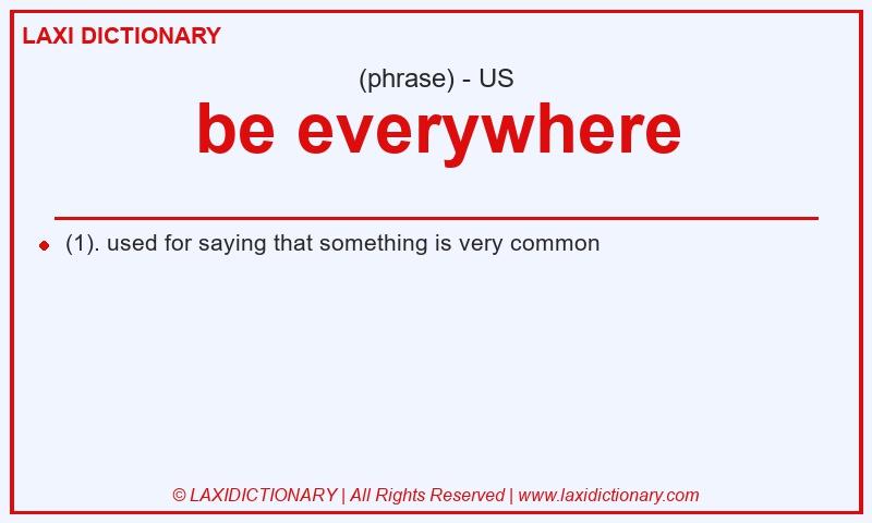 Definition be everywhere in American English