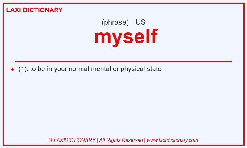 Definition myself in American English