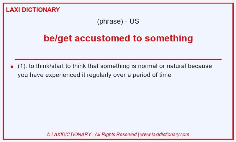 Definition be/get accustomed to something in American English