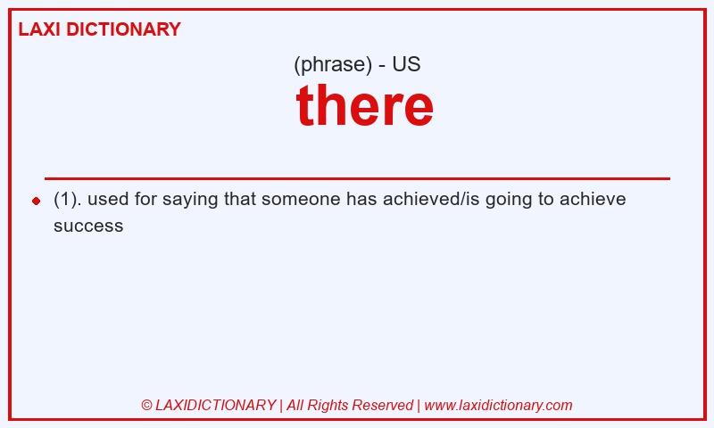 Definition  there in American English