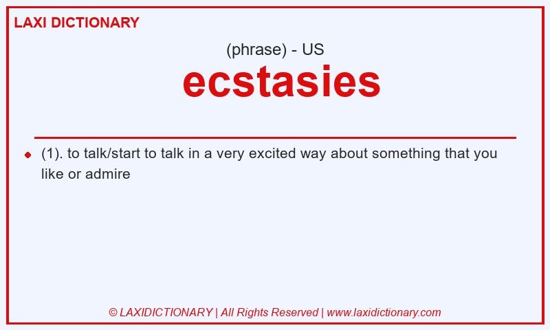 Definition ecstasies in American English