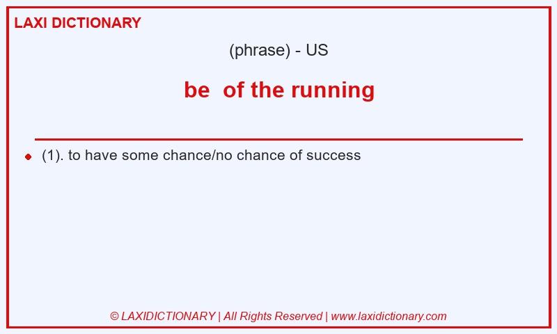 Definition be of the running in American English