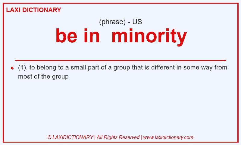 Definition be in minority in American English