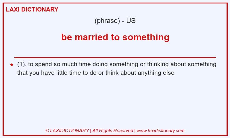 Definition be married to something in American English