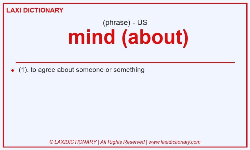 Definition mind (about) in American English