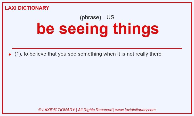 Definition be seeing things in American English