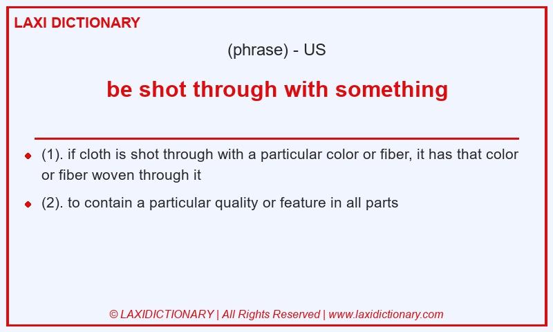 Definition be shot through with something in American English
