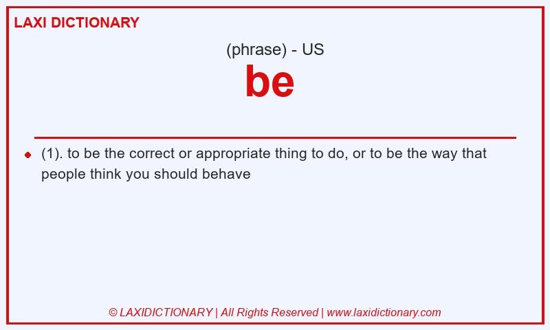 Definition be in American English