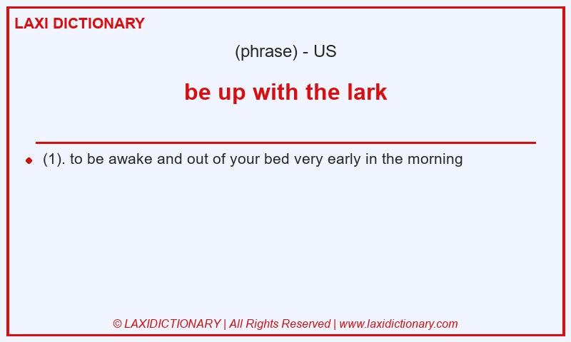 Definition be up with the lark in American English