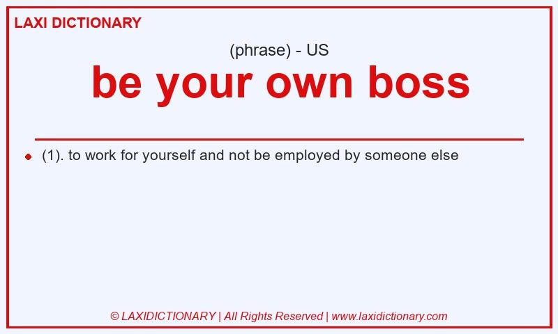 Definition be your own boss in American English