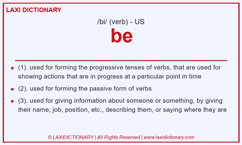 Definition be in American English
