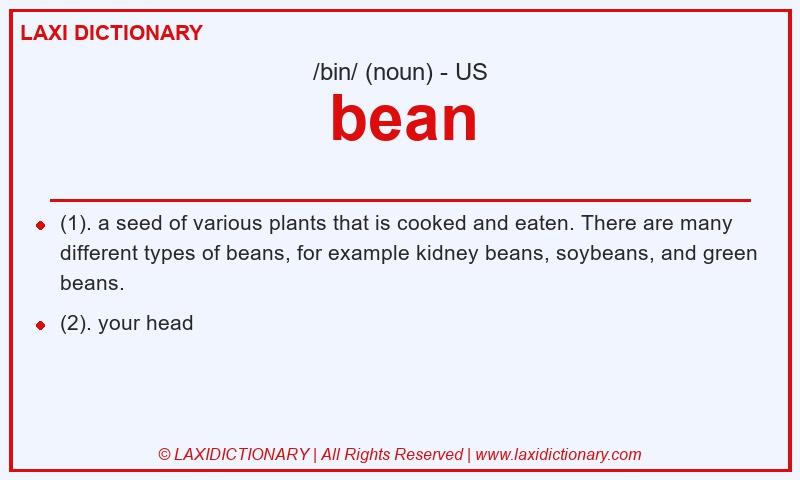Definition bean in American English