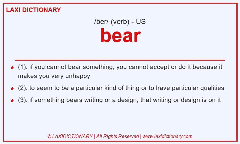 Definition bear in American English