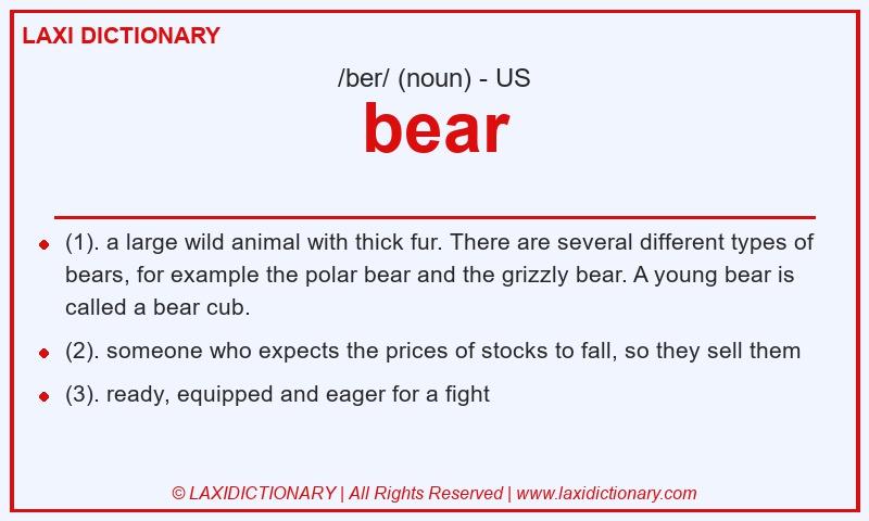 Definition bear in American English