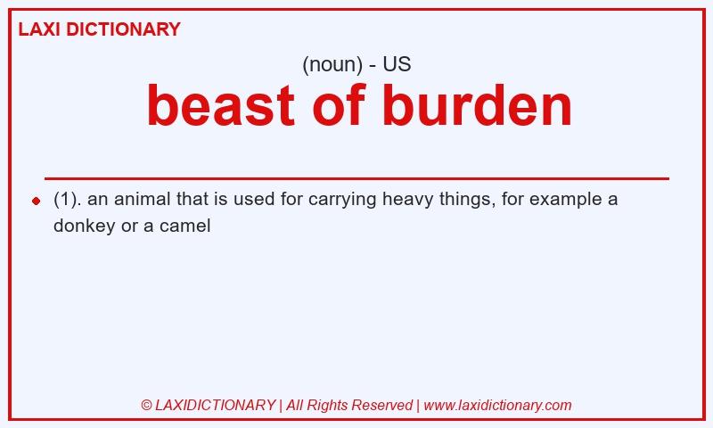 Definition beast of burden in American English