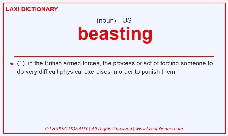 Definition beasting in American English