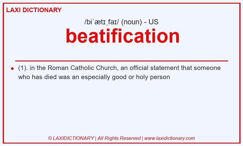 Definition beatification in American English