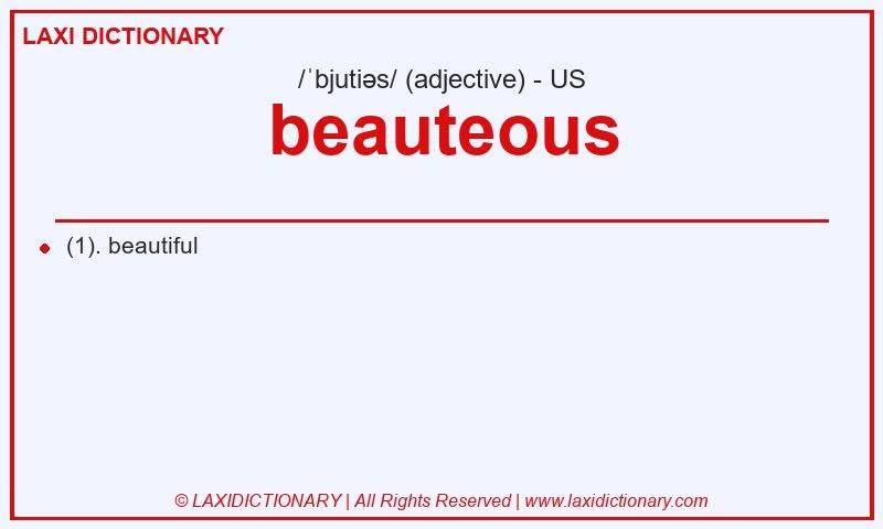 Definition beauteous in American English