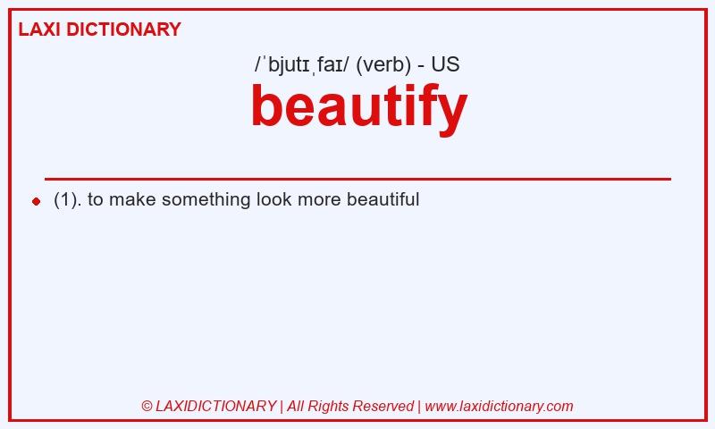 Definition beautify in American English
