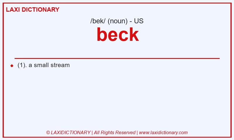 Definition beck in American English