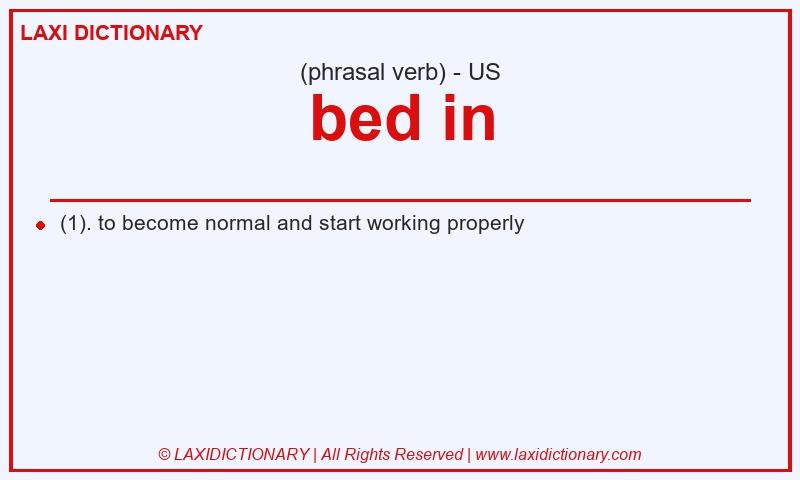Definition bed in in American English