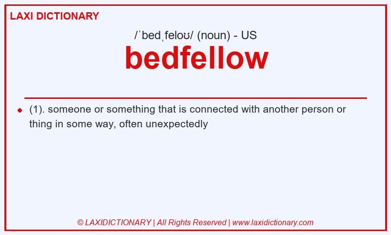 Definition bedfellow in American English