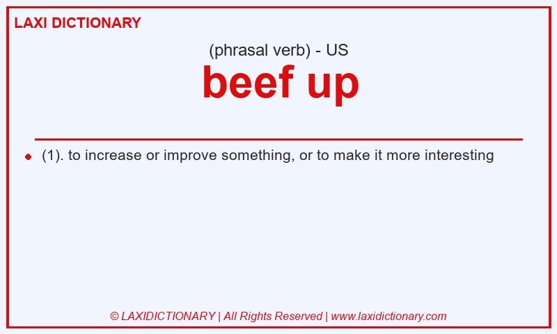 Definition beef up in American English