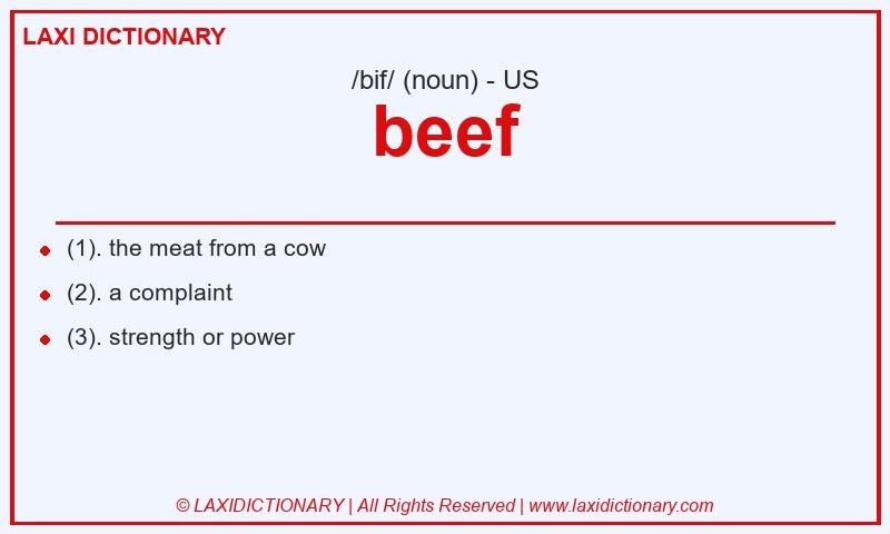 Definition beef in American English