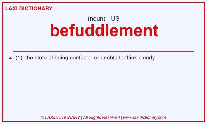 Definition befuddlement in American English