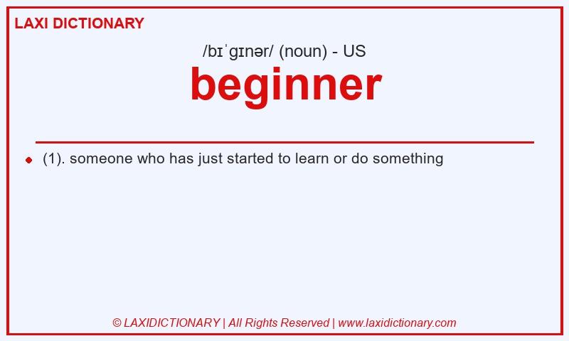 Definition beginner in American English