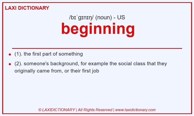 Definition beginning in American English