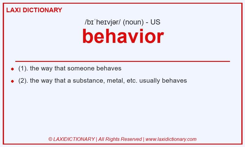 Definition behavior in American English