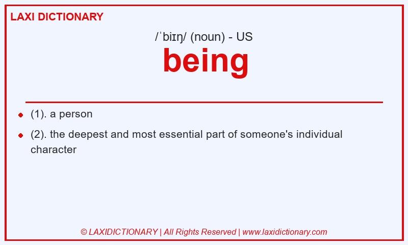 Definition being in American English