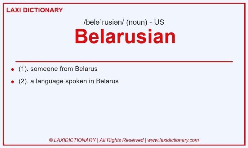 Definition Belarusian in American English