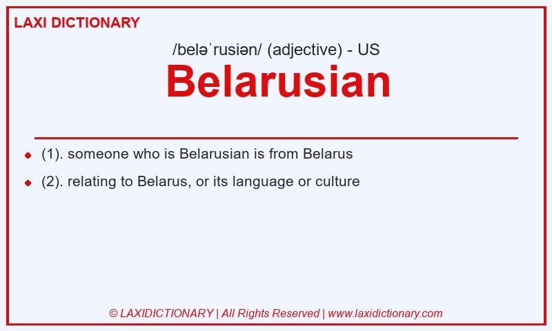 Definition Belarusian in American English