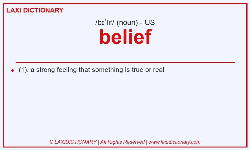 Definition belief in American English