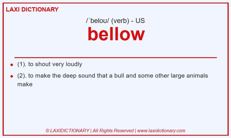 Definition bellow in American English