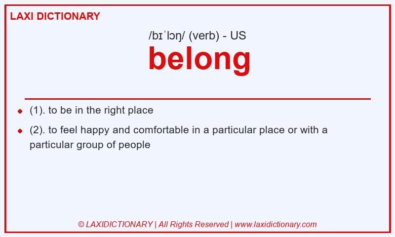 Definition belong in American English