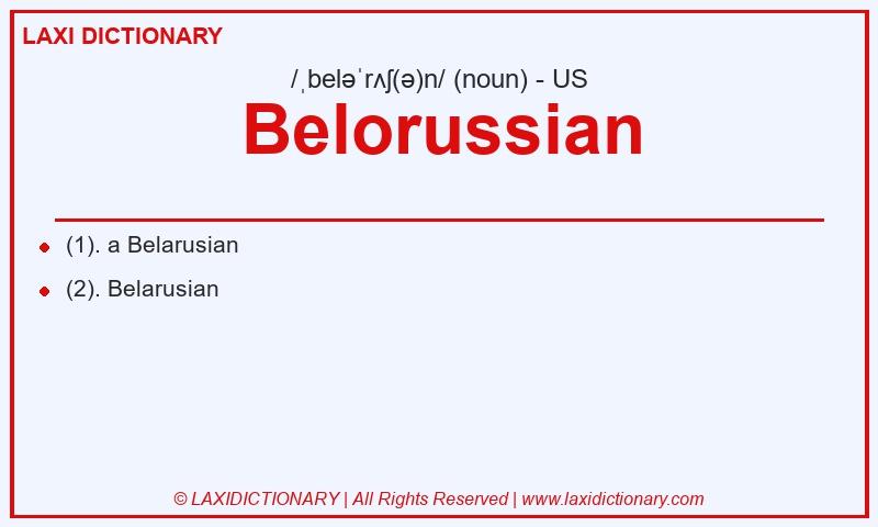 Definition Belorussian in American English