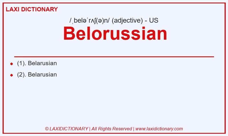Definition Belorussian in American English
