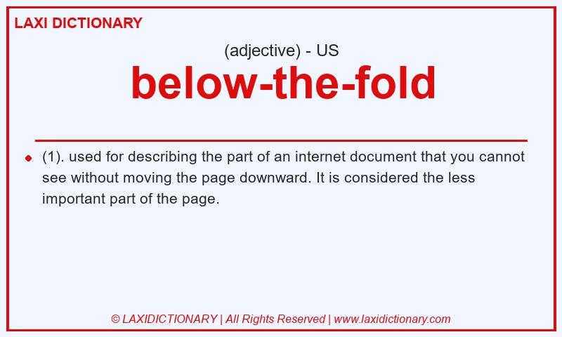 Definition below-the-fold in American English