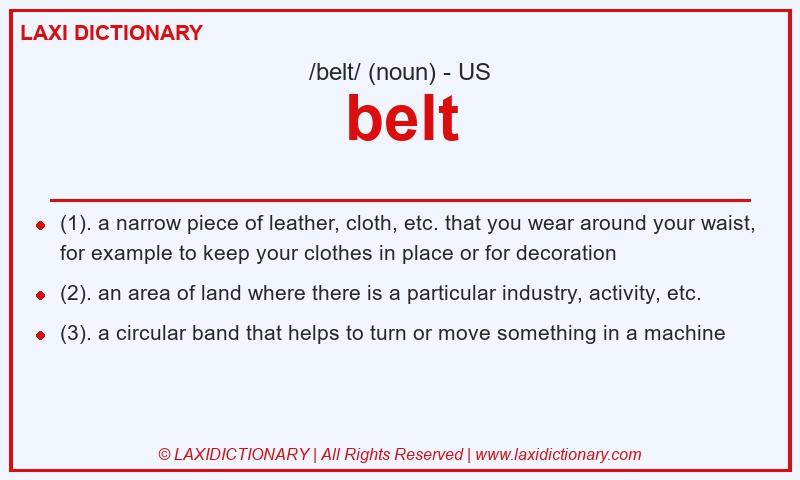 Definition belt in American English